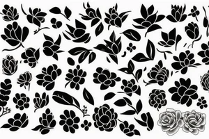 Japanese flower back pièce tattoo idea