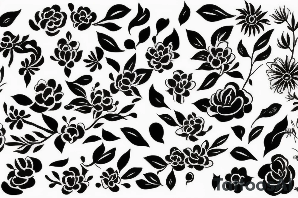 Japanese flower back pièce tattoo idea
