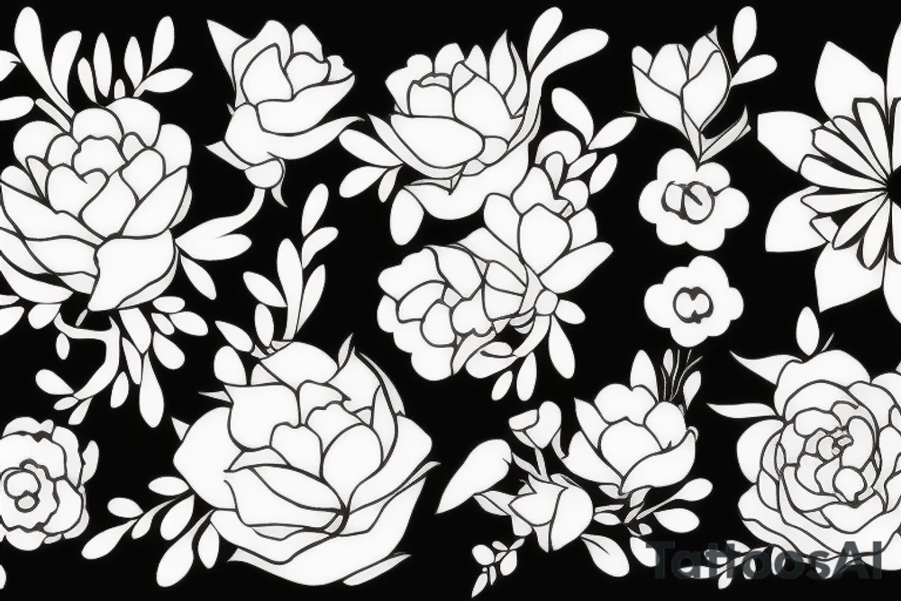 Japanese flower back pièce tattoo idea