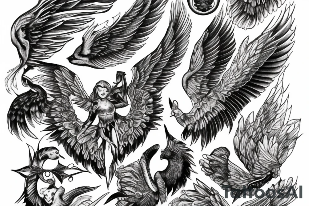 eris god wings celebrity business tattoo idea
