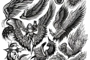 eris god wings celebrity business tattoo idea
