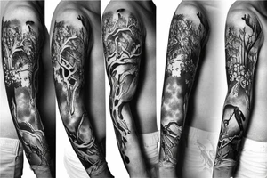 Christian Garden of Eden full arm sleeve tattoo idea