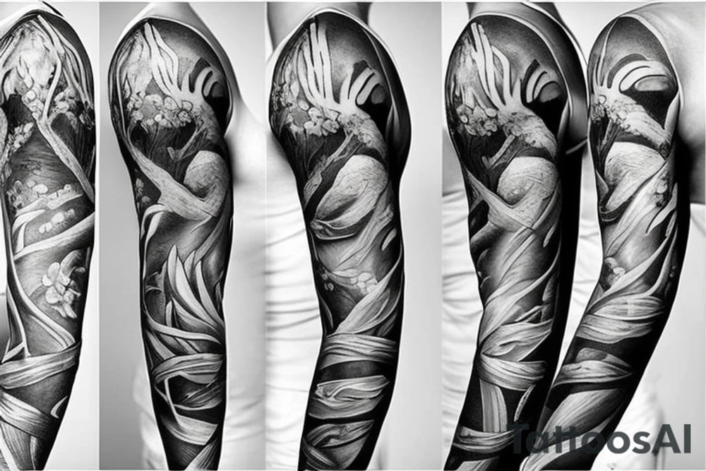 Christian Garden of Eden full arm sleeve tattoo idea