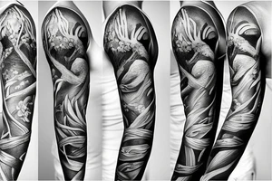Christian Garden of Eden full arm sleeve tattoo idea