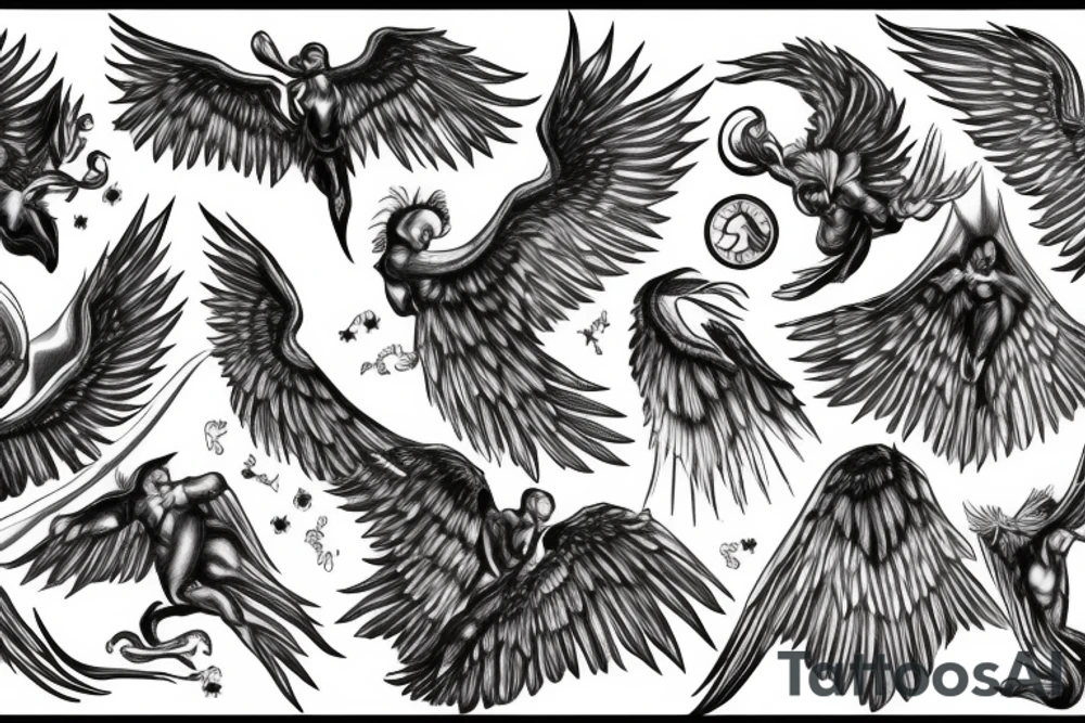 eris god wings celebrity power influence E tattoo idea