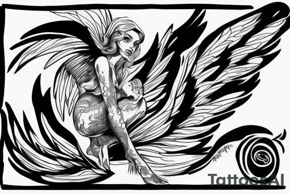 eris god wings celebrity power influence E tattoo idea