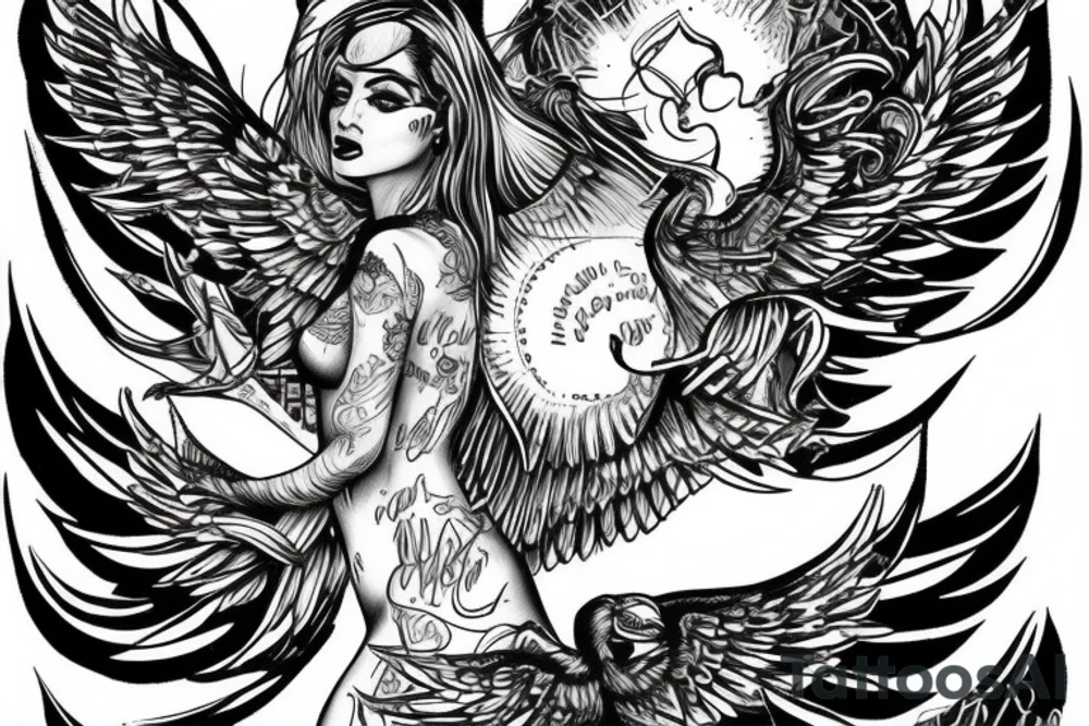 eris god wings celebrity Ace Jay Jesse Power Power Power tattoo idea