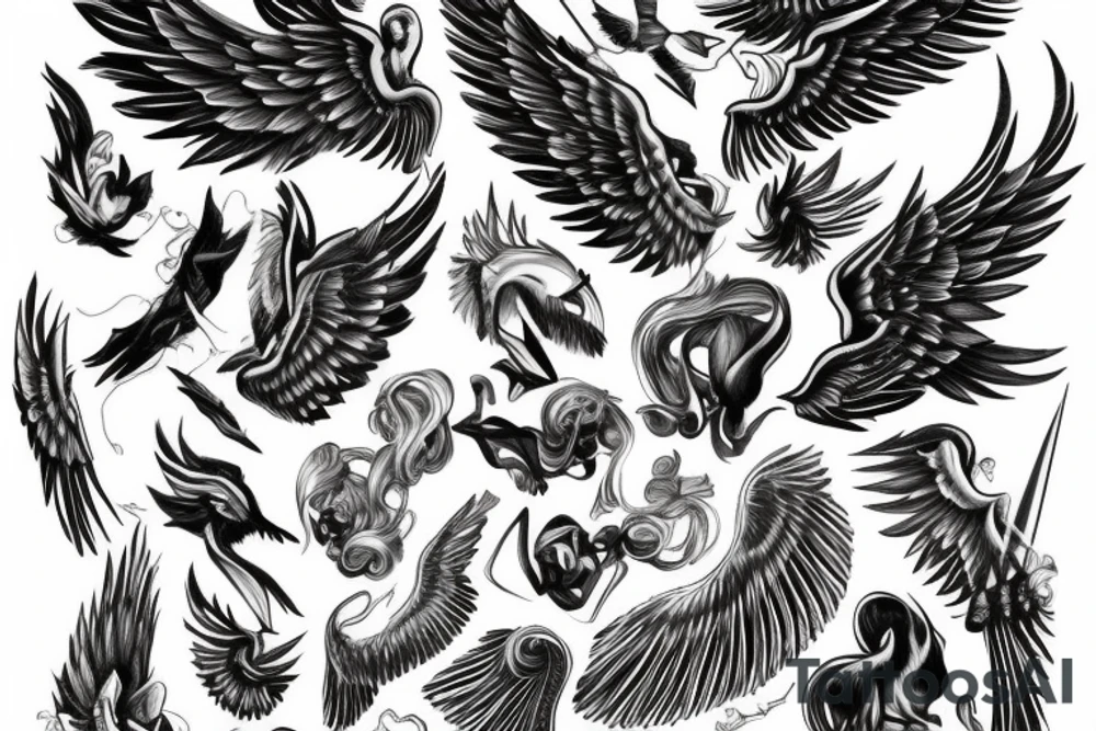 eris god wings celebrity Ace Jay Jesse Power Power Power tattoo idea