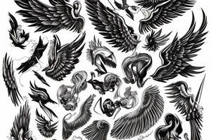 eris god wings celebrity Ace Jay Jesse Power Power Power tattoo idea