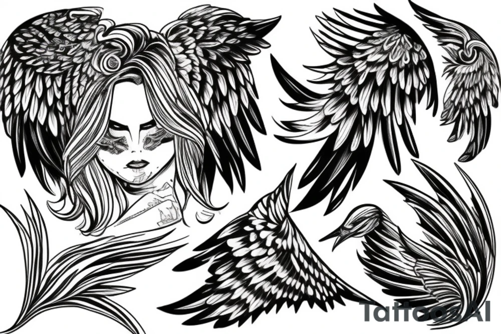 eris god wings celebrity Ace Jay Jesse Power beauty world elite tattoo idea
