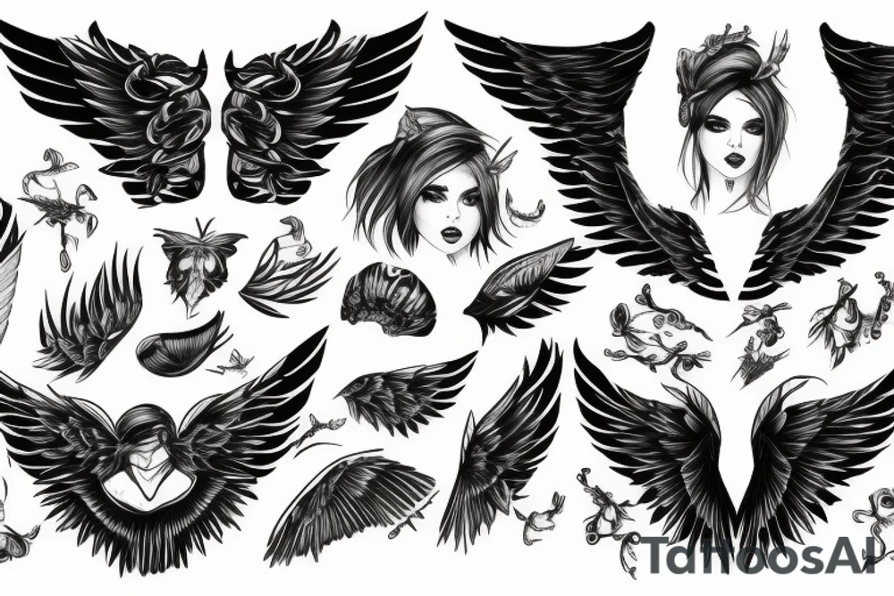 Eris management
hot woman
wings tattoo idea