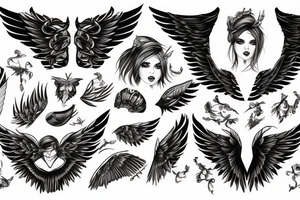 Eris management
hot woman
wings tattoo idea