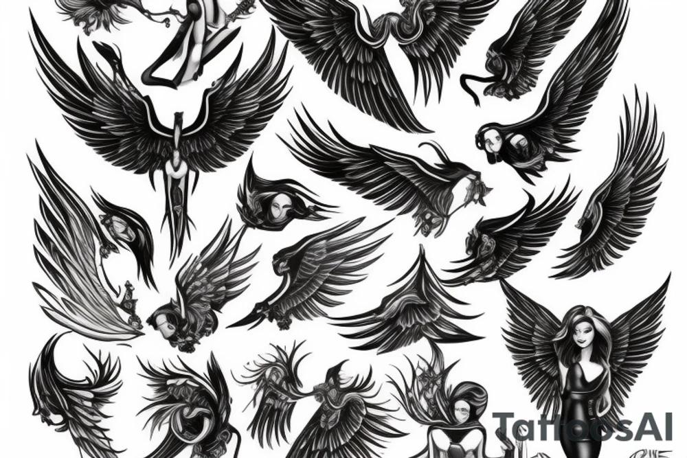 Eris management
hot woman
wings tattoo idea