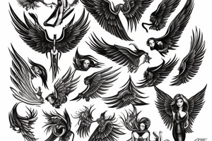 Eris management
hot woman
wings tattoo idea