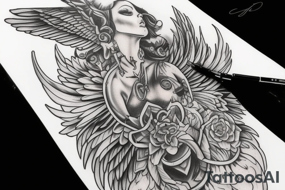 Eris management
hot woman
wings tattoo idea