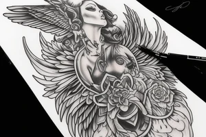 Eris management
hot woman
wings tattoo idea