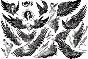 Eris management
hot woman
wings tattoo idea