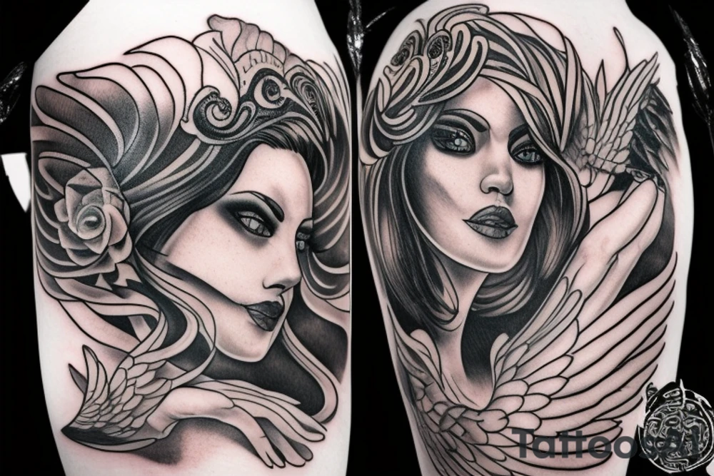 Eris management
hot woman
wings tattoo idea