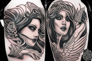 Eris management
hot woman
wings tattoo idea