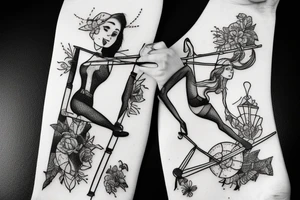 Tightrope girl world tattoo idea