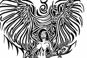 Eris Management brand logo that will make us rich 
wings tattoo idea
