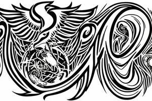 Eris Management brand logo that will make us rich 
wings tattoo idea