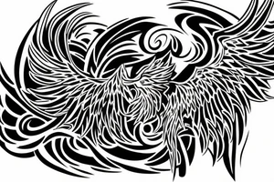 Eris Management brand logo that will make us rich 
wings tattoo idea