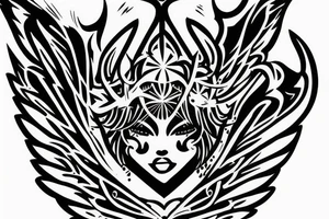 Eris Management brand logo that will make us rich 
wings tattoo idea