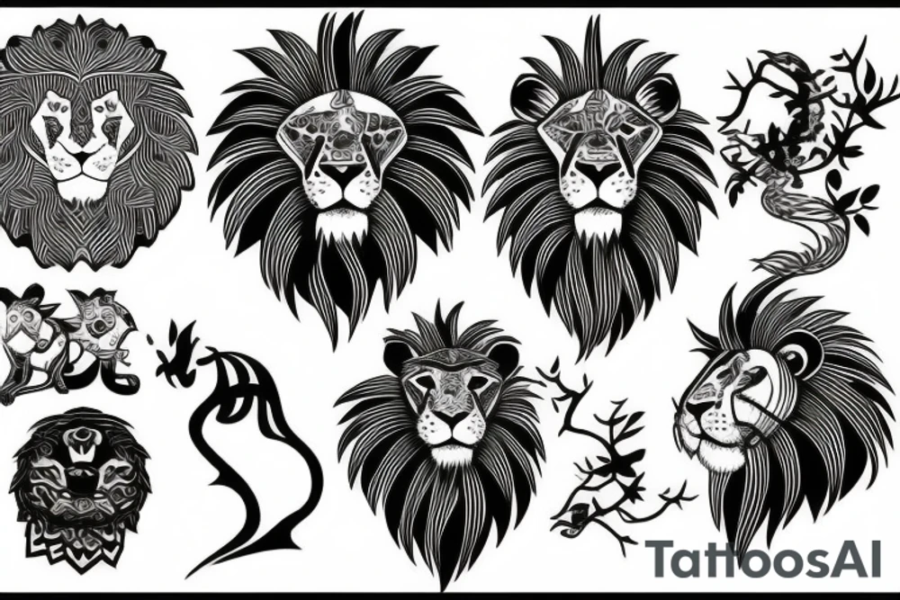 Lion sitting tattoo idea
