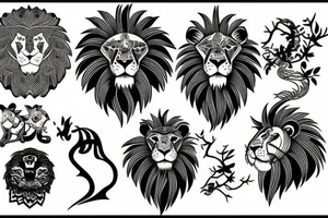 Lion sitting tattoo idea
