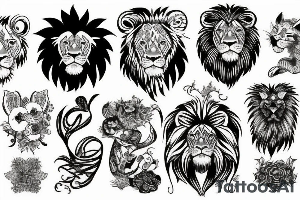 Lion sitting tattoo idea