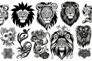 Lion sitting tattoo idea