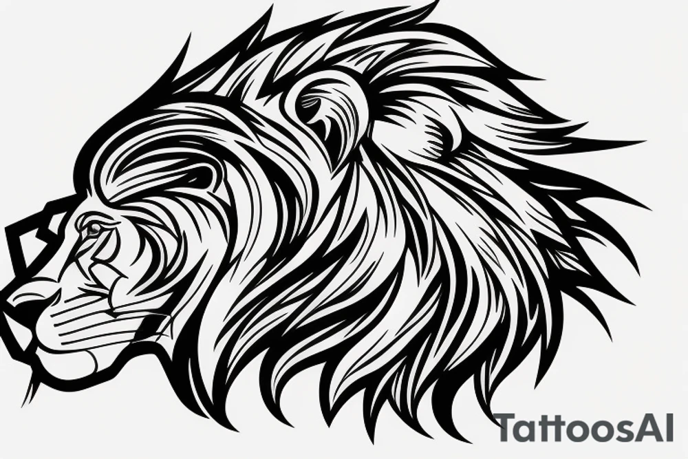Lion sitting tattoo idea