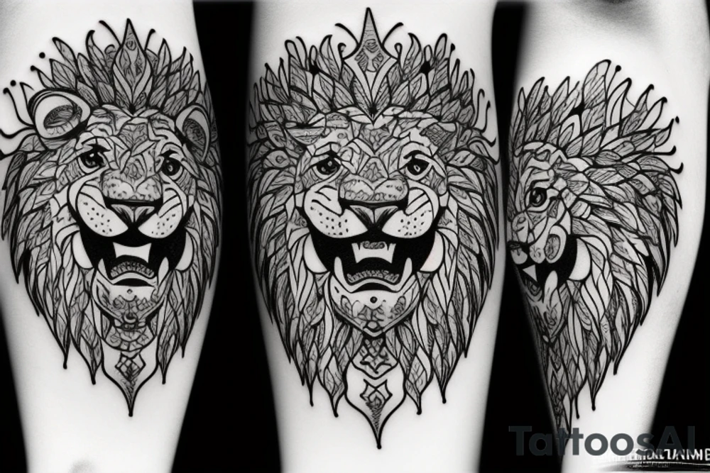 Lion sitting tattoo idea