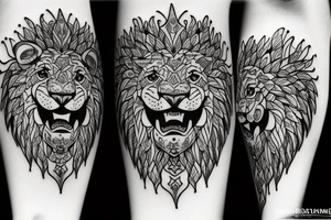 Lion sitting tattoo idea