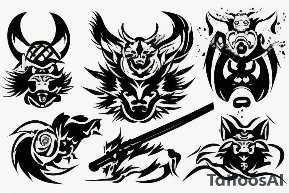 Honey badger samurai tattoo idea