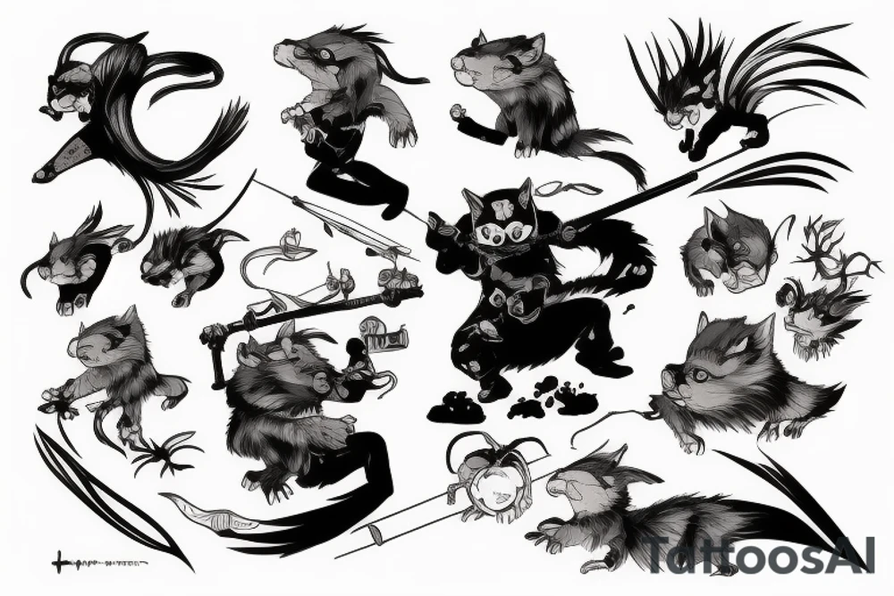 Honey badger samurai tattoo idea