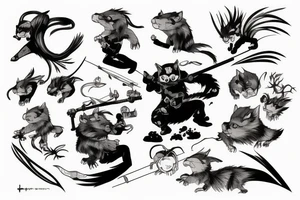 Honey badger samurai tattoo idea
