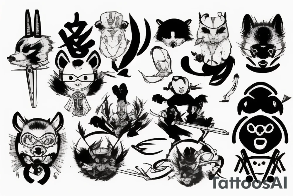 Honey badger samurai tattoo idea
