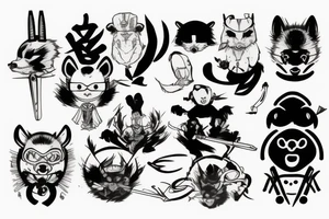 Honey badger samurai tattoo idea