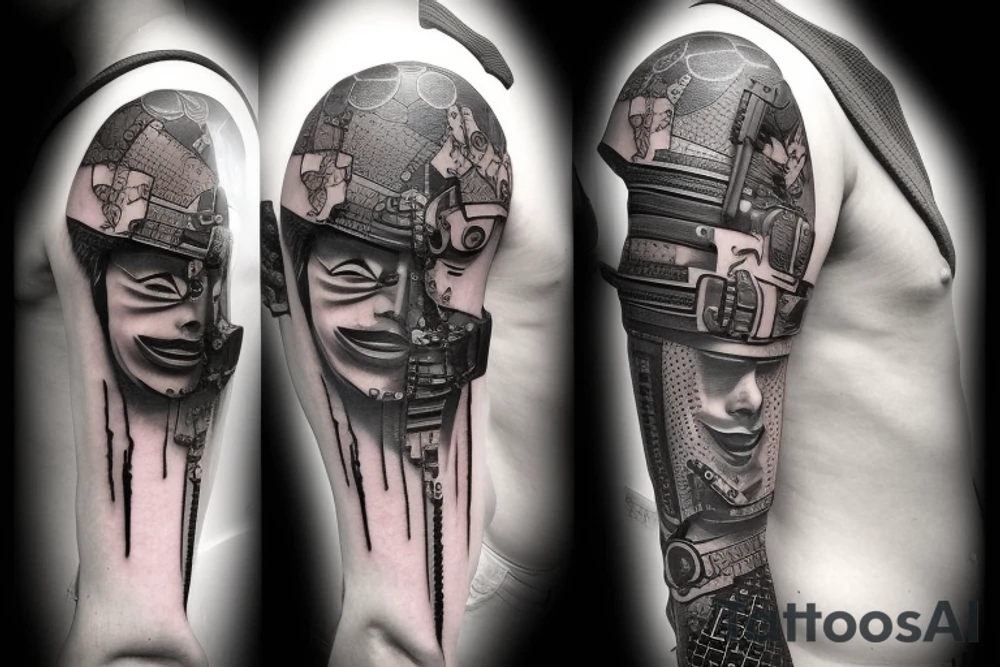 Cyberpunk samurai tattoo idea
