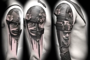 Cyberpunk samurai tattoo idea