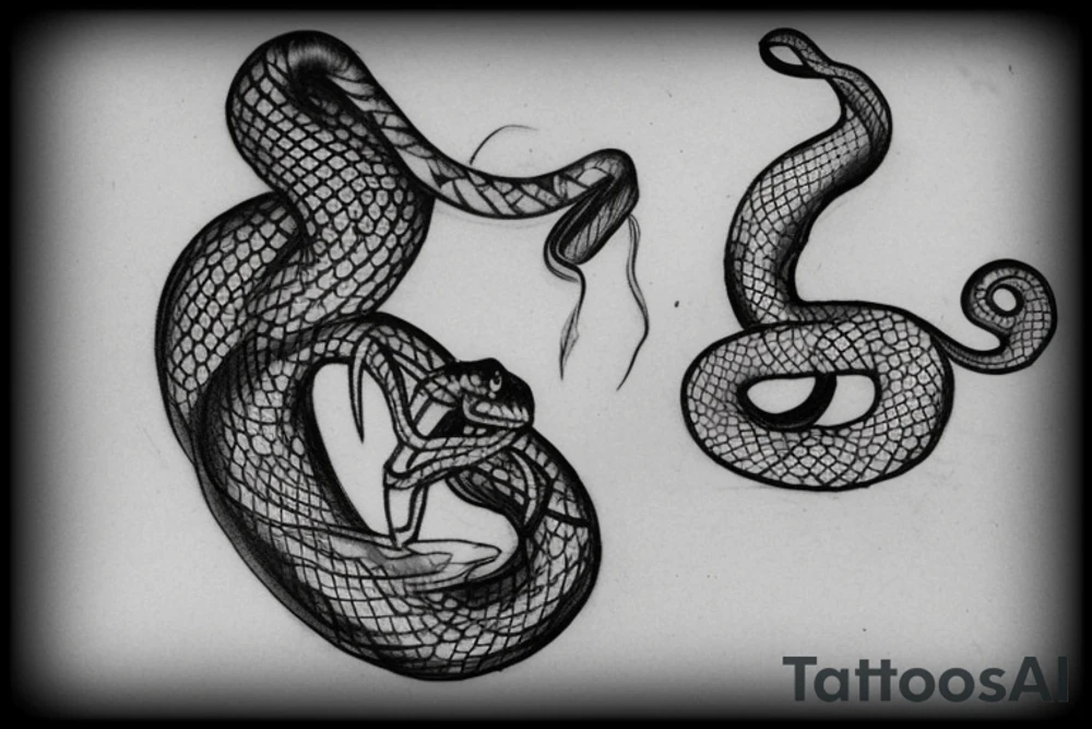 Snake wrapped around a chess piece tattoo idea