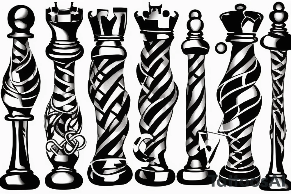 Snake wrapped around a chess piece tattoo idea