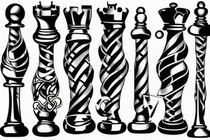 Snake wrapped around a chess piece tattoo idea