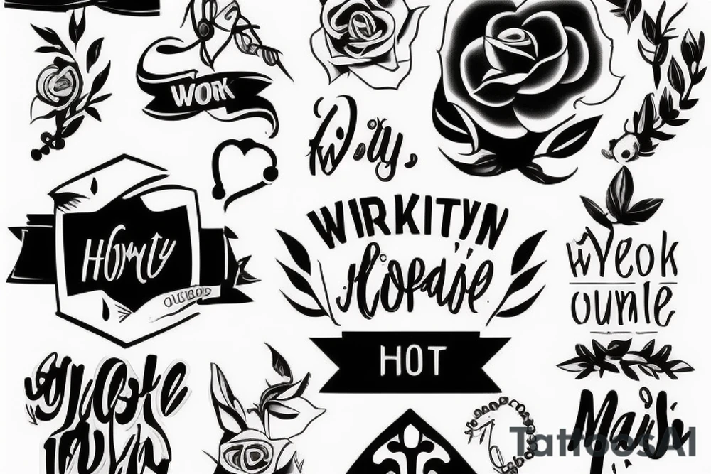 WORK
MOTIVATION
HONESTY
LOYALTY
SUCCESS tattoo idea