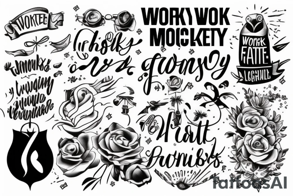 WORK
MOTIVATION
HONESTY
LOYALTY
SUCCESS tattoo idea