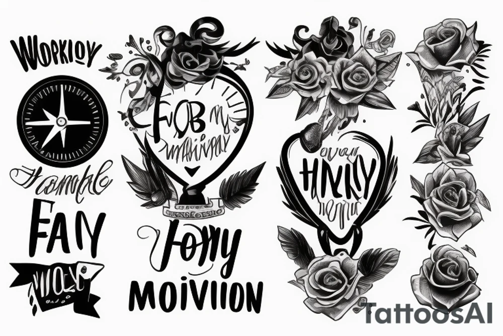WORK
MOTIVATION
HONESTY
LOYALTY
SUCCESS tattoo idea