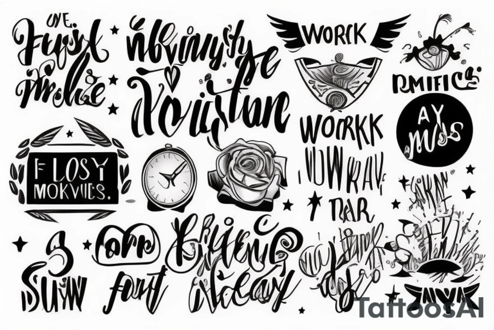 WORK
MOTIVATION
HONESTY
LOYALTY
SUCCESS tattoo idea