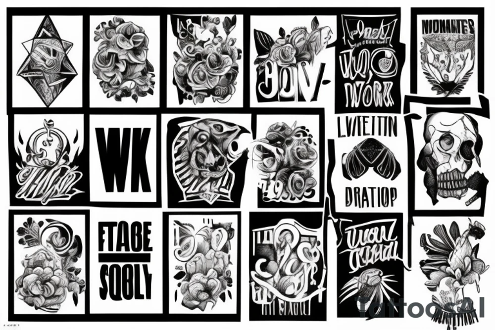 WORK
MOTIVATION
HONESTY
LOYALTY
SUCCESS tattoo idea
